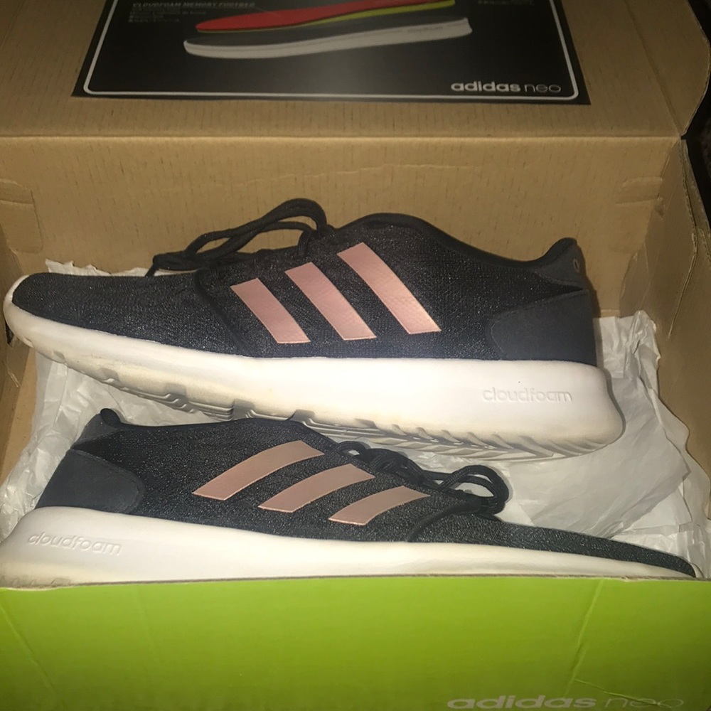 Worn once black and Rose Gold adidas